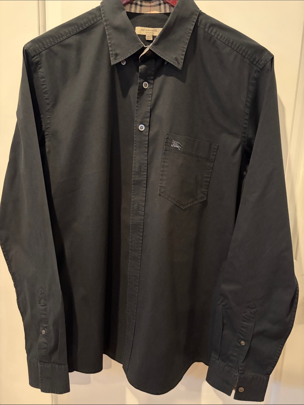 Burberry Men’s Black Long-Sleeve Button-Down Shirt